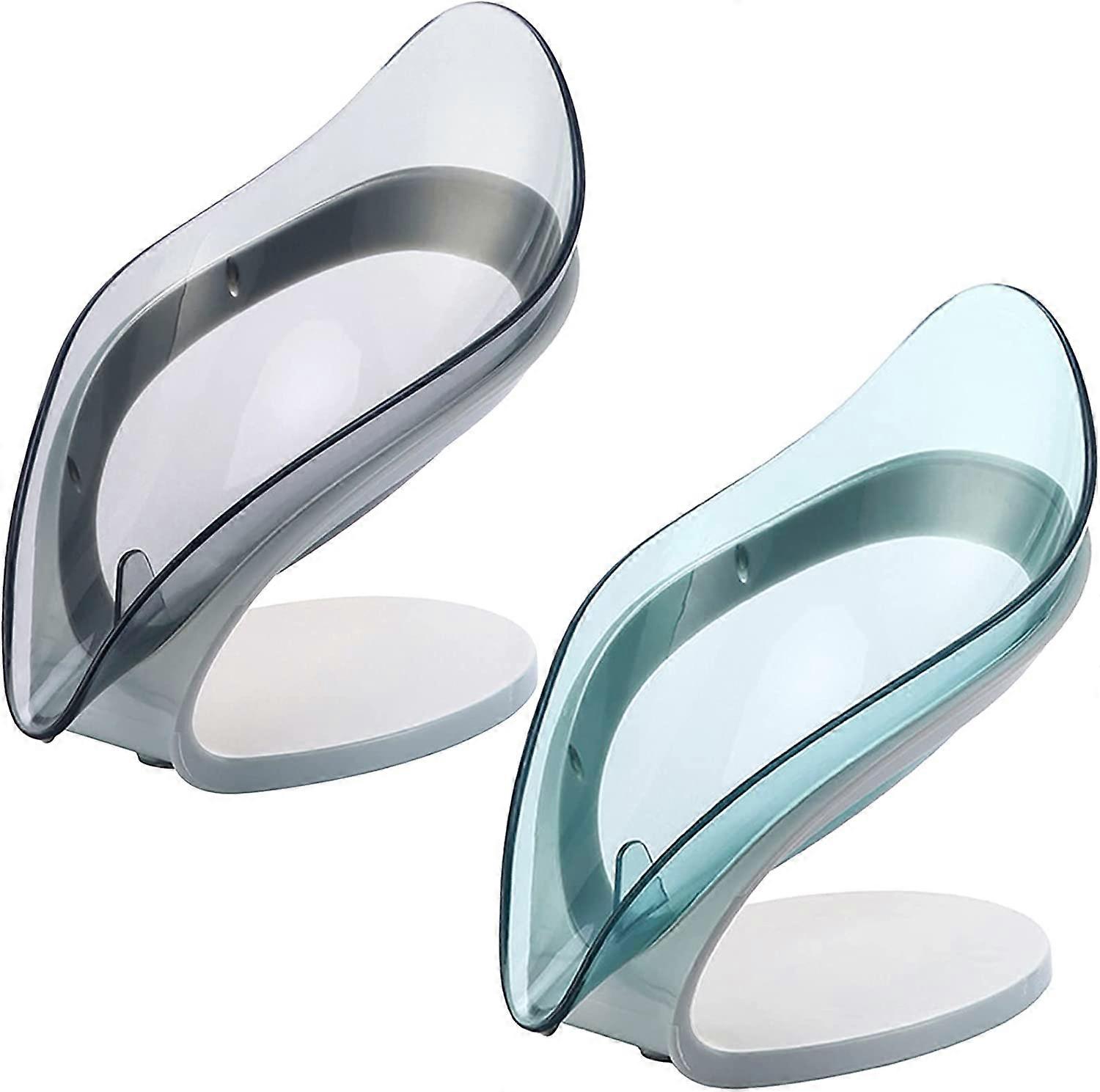 2pcs Soap Dish,Leaf Shaped Soap Dish