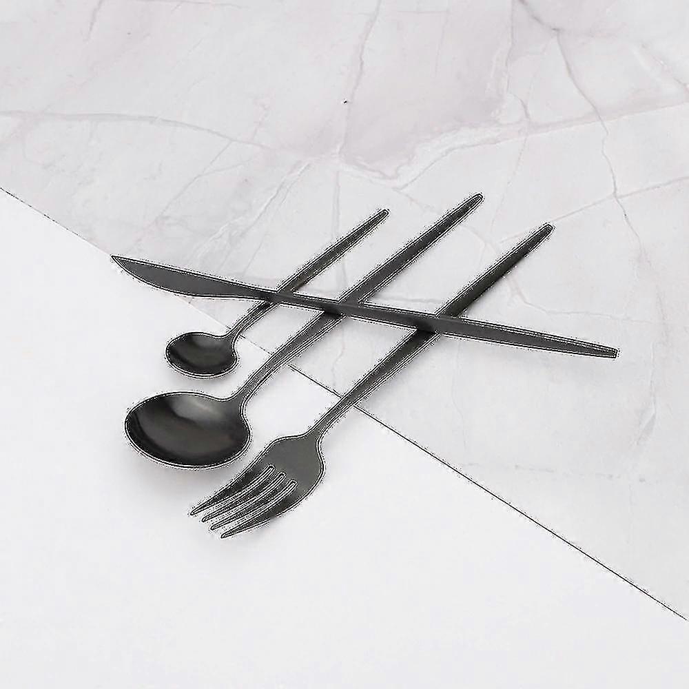 Frosted Black Stainless Steel Cutlery Set