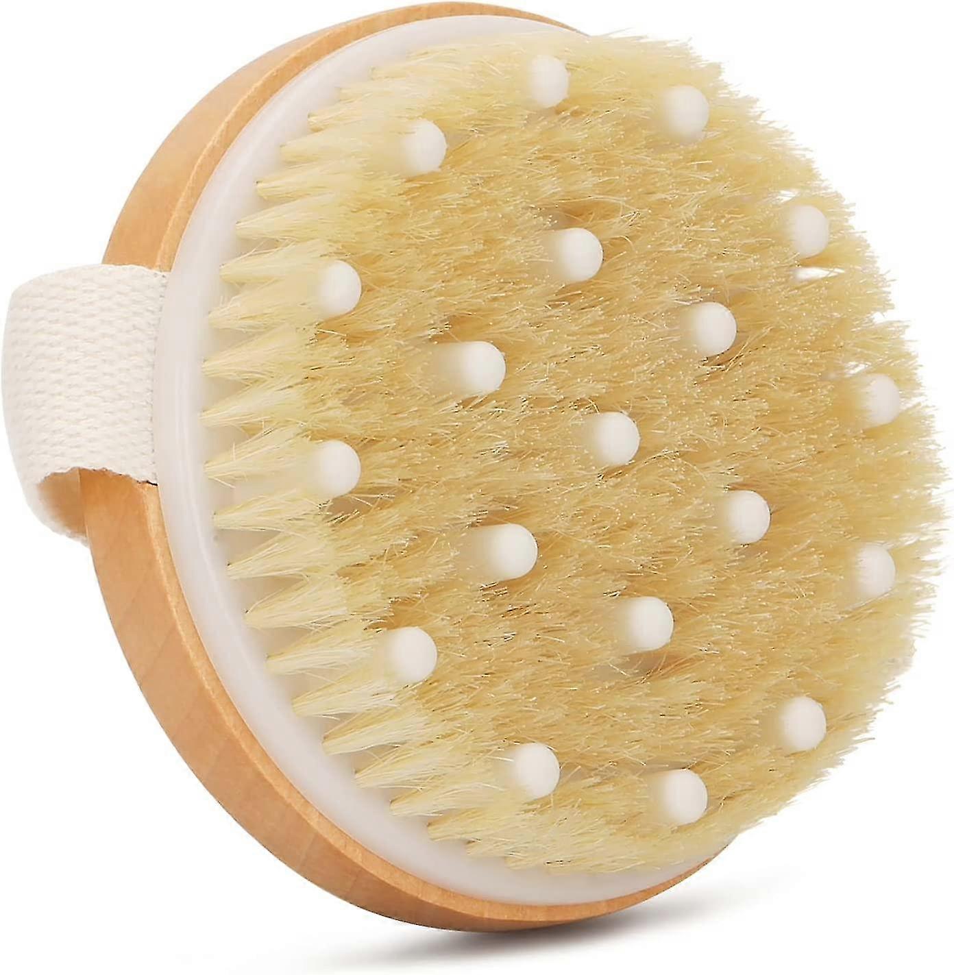 Dry Brushing Body Brush, Natural Bristles Dry Brush For Cellulite And Lymphatic Drainage Massage Exfoliating Brush To Soften Skin, Reduce Cellulite, I