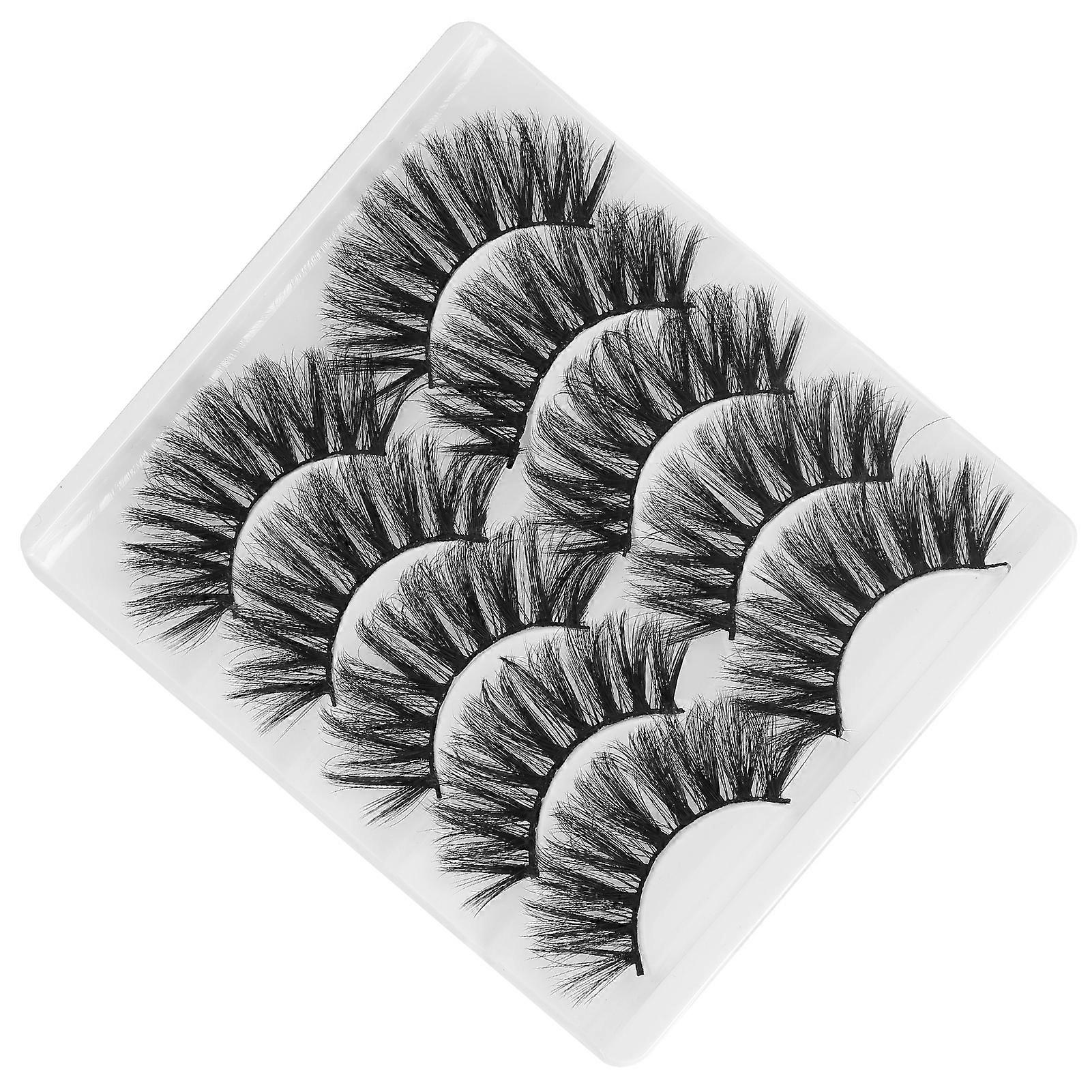 5 Pairs 6D False Eyelashes Handmade Long Extension Eyelashes Pack Reusable Fiber LashesGL703