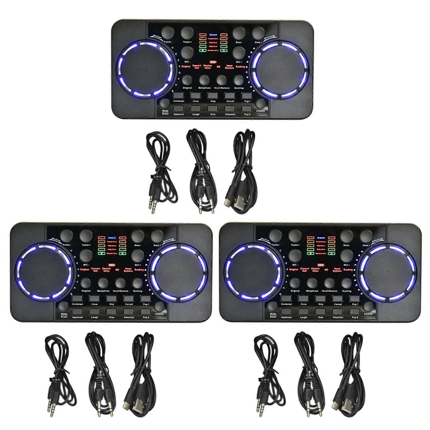 3X V300 PRO Sound Card 10 Sound Effects Bluetooth Noise Reduction Audio Mixers Headset Mic Voice Co
