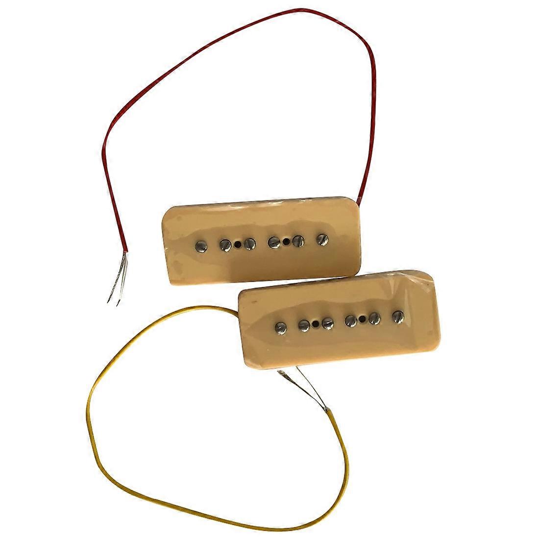 Alnico V Alnico 5 Single Coil Soapbar P90 Neck Bridge Pickup 50/52mm Metal Braided Wire Fit Electri