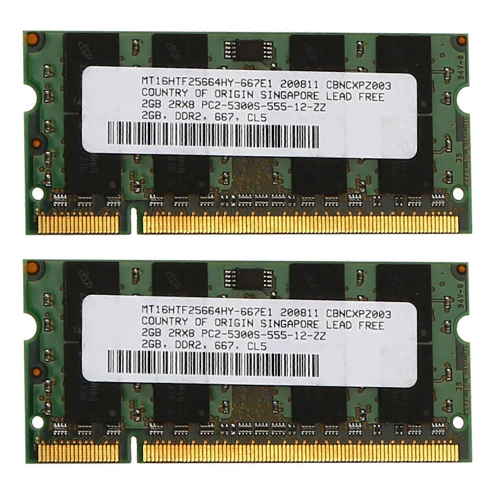 2X 2GB DDR2 RAM Memory 667Mhz PC2 5300 Laptop Ram Memoria 1.8V 200PIN SODIMM for Intel AMD