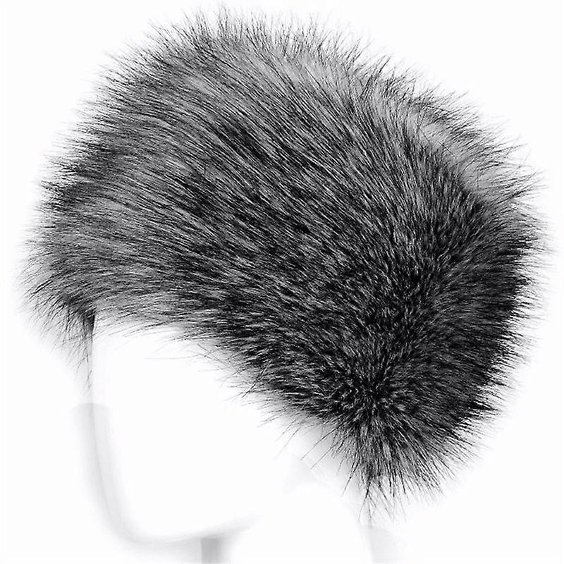Women's Faux Fur Hat for Winter with Stretch Cossack Russian Style White Warm Cap