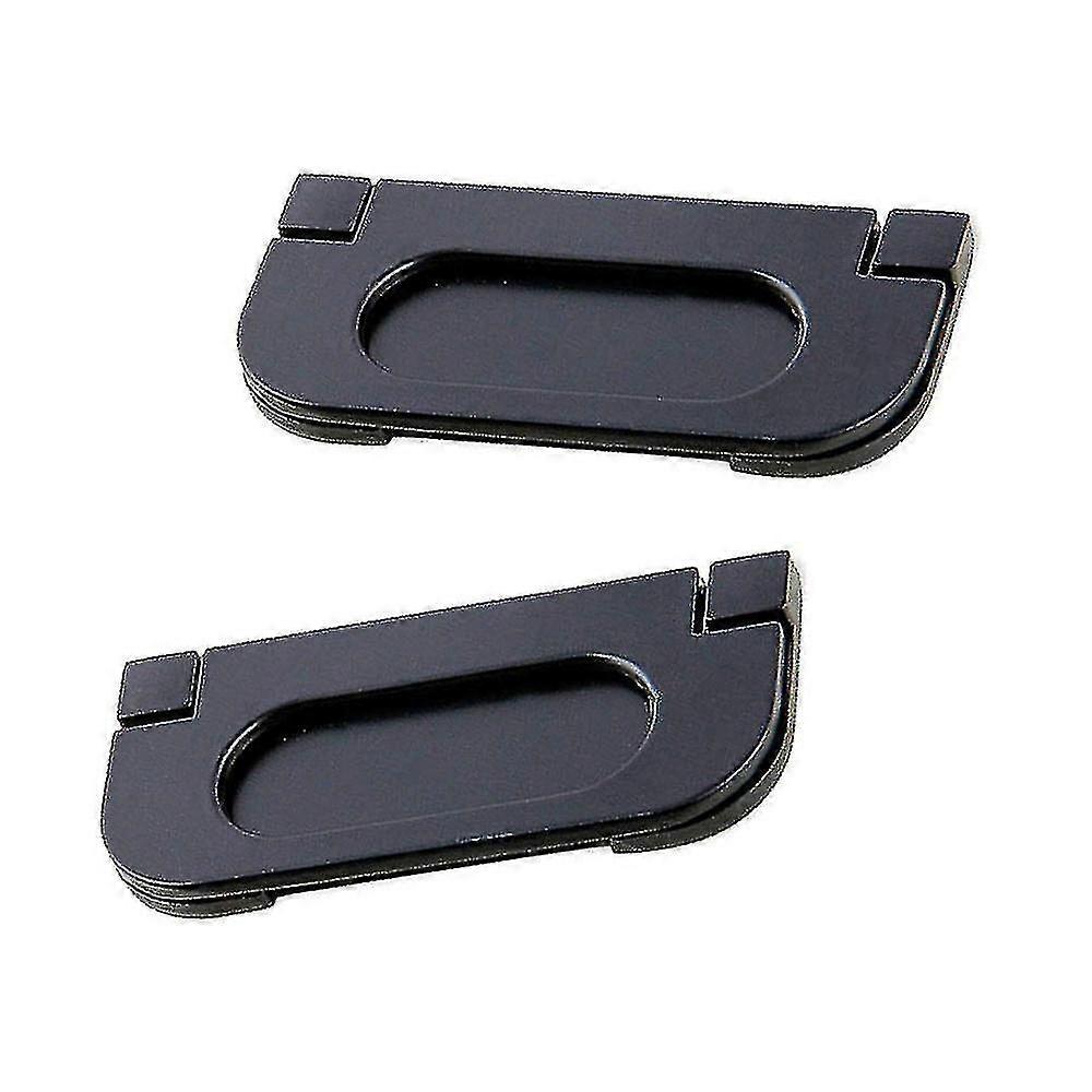 2-Pack Black Rustproof Alloy Recessed Type Handle Flush Door Pulls for Pocket Doors