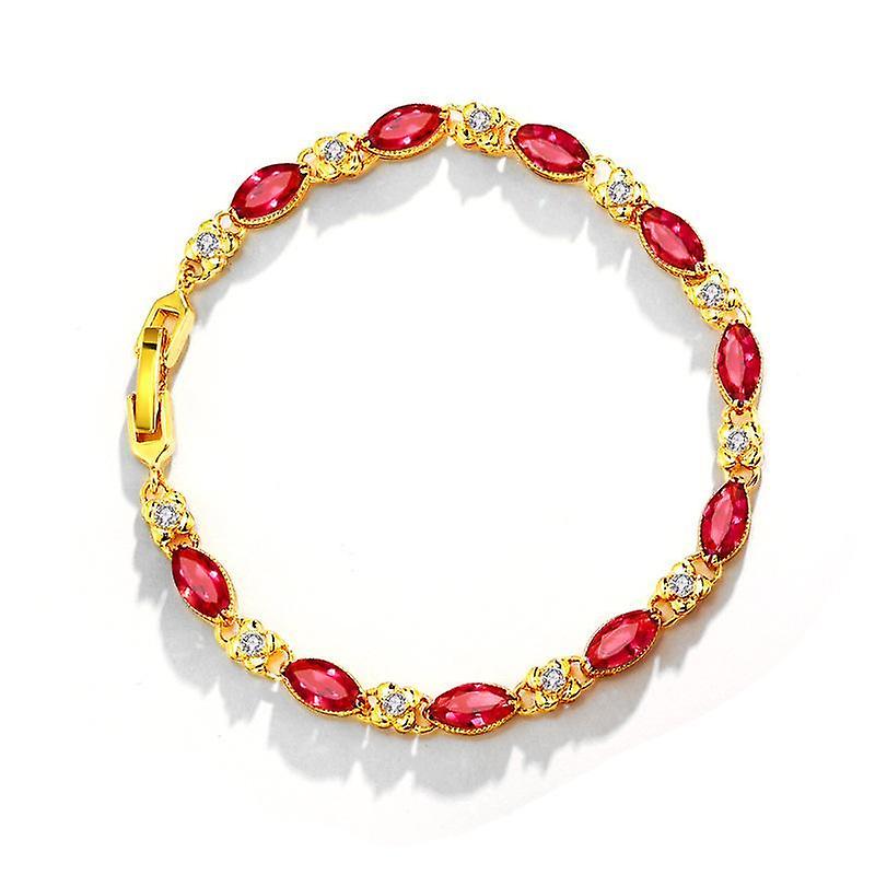 24k Gold plated bracelet with gemstones