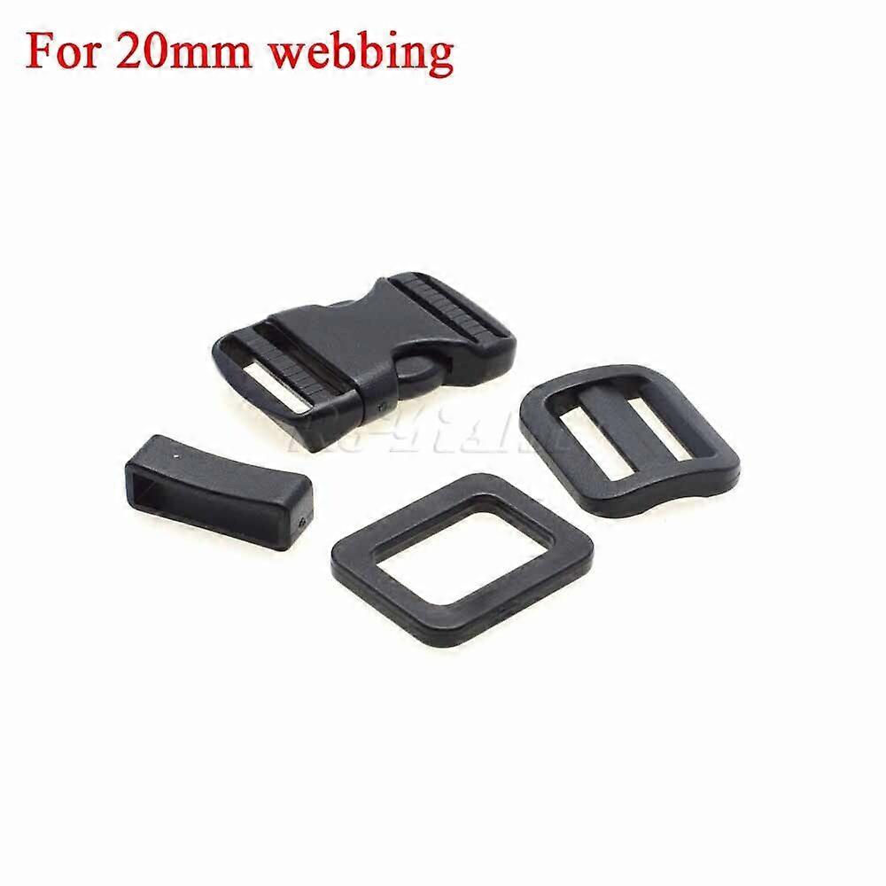 1 set 20-50mm Plastic Slider Adjustable Rectangle Ring Belt Loop Curved Side...