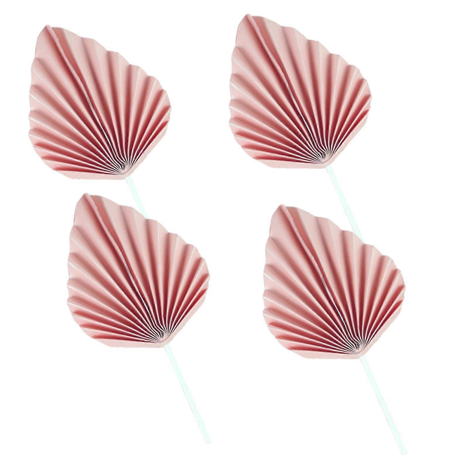 4 Set Cake Topper Exquisite Workmanship Wide Application Paper Vertical Palm Leaves Cupcake Decor Party Supplies