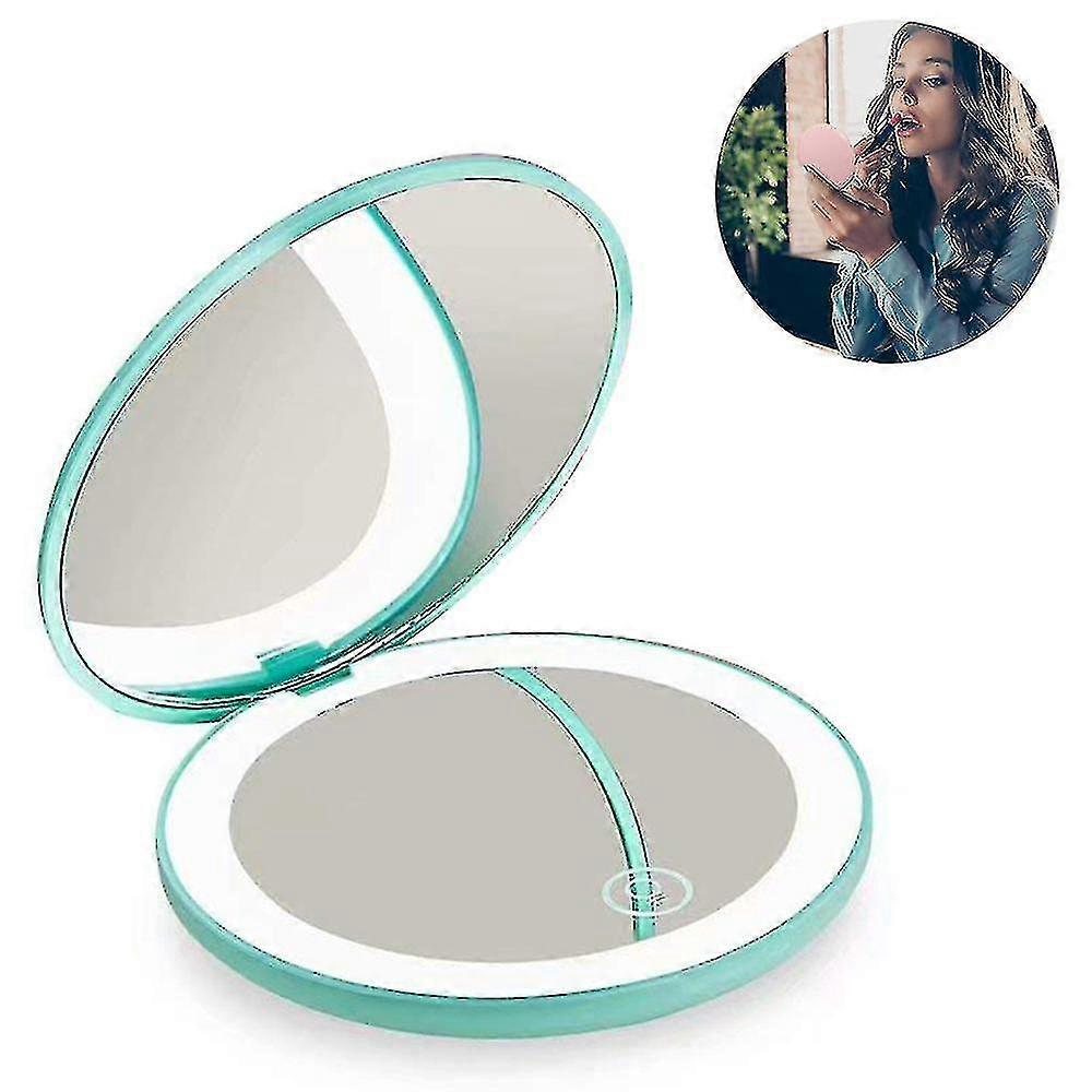 Compact Rechargeable Lighted Makeup Mirror For Travel