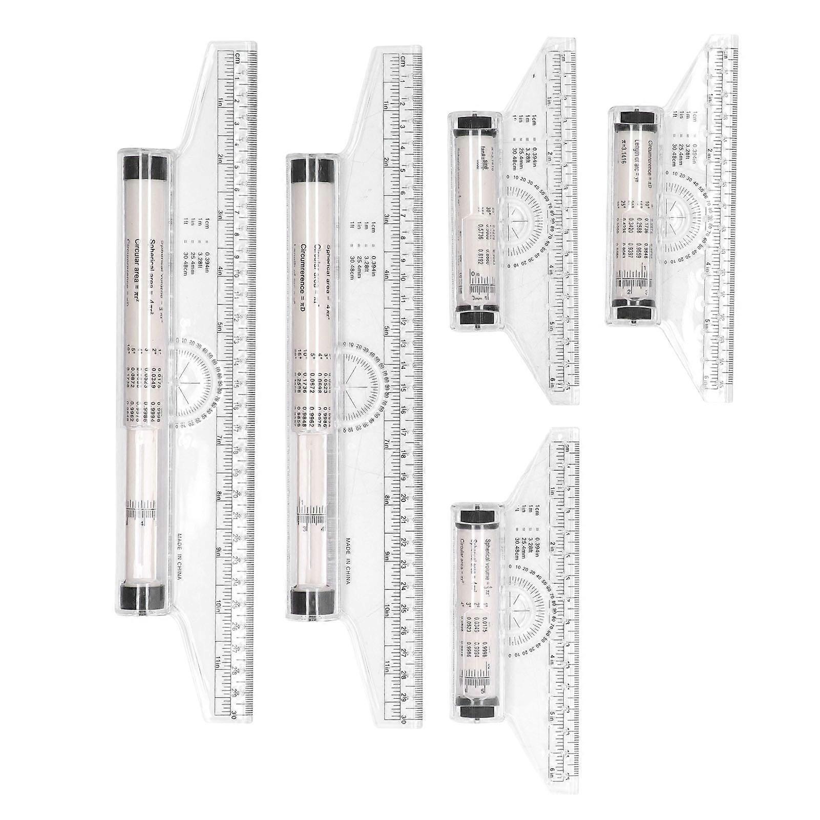 5Pcs Measuring Rolling Clear Scale Transparent Light Weight Parallel Rolling Ruler With Formulas For Work