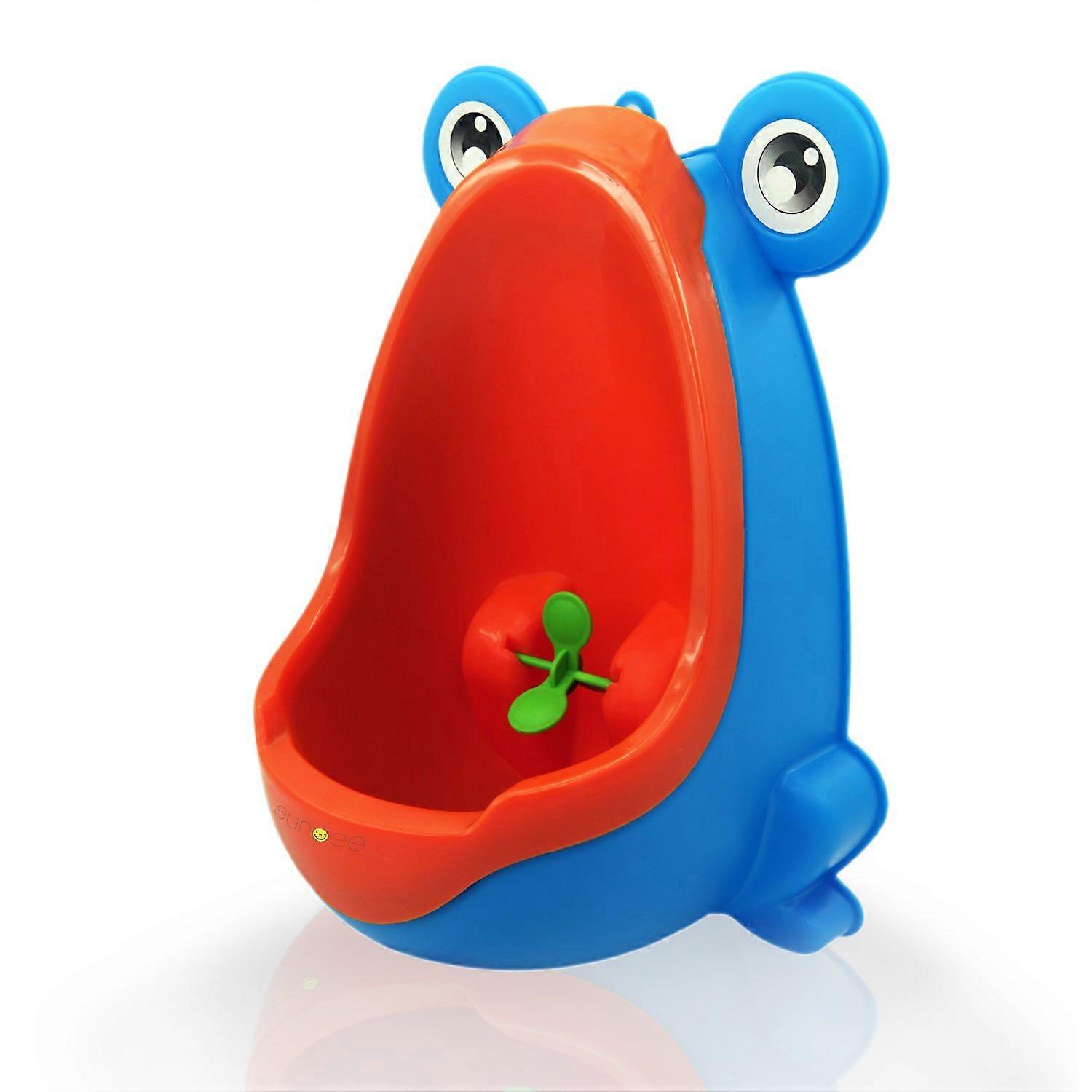 PIAO Boy's Baby Urinal - Cute Frog Standing Potty Training Urinal for Pee Trainer with Funny Aiming Target - Blue