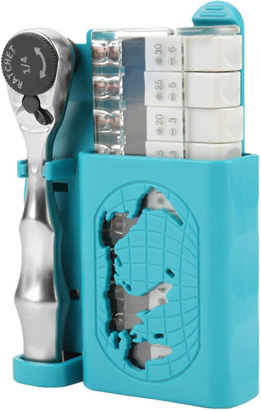 Screwdriver Bits12 in 1 Portable 1/4 Ratchet Socket Wrench & Double Headed Screwdriver Bits Set Hand Repair to