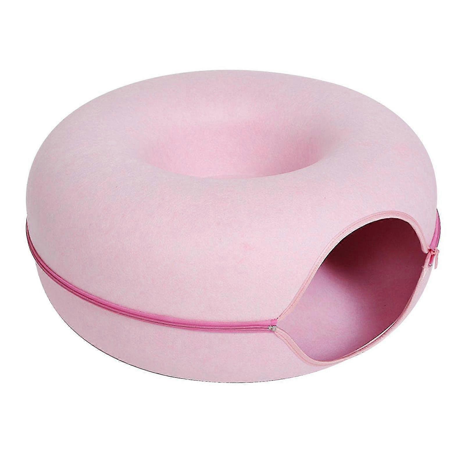 Removable Cat Nest Round Felt Pet Nest Cat Tunnel Bed Semi-closed Washable Cat Tunnel Nest