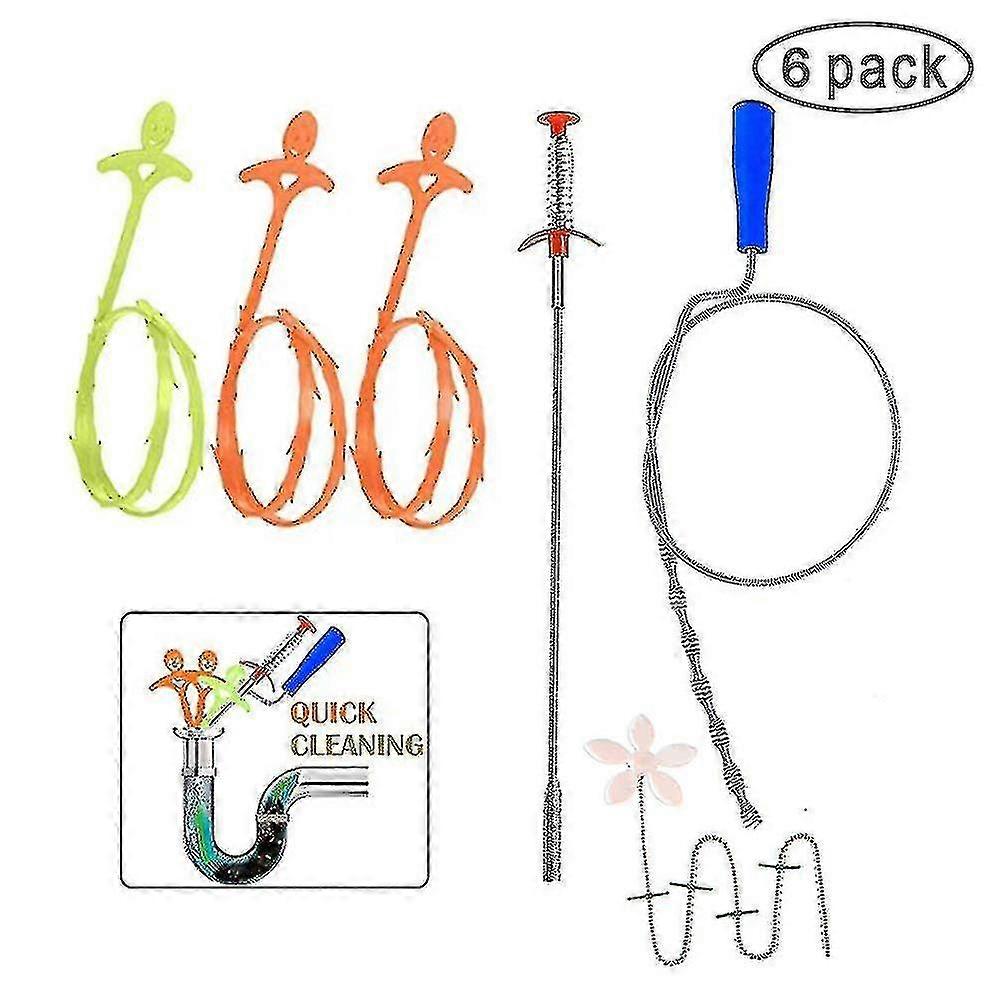 6 Pcs Drain Cleaning Tool