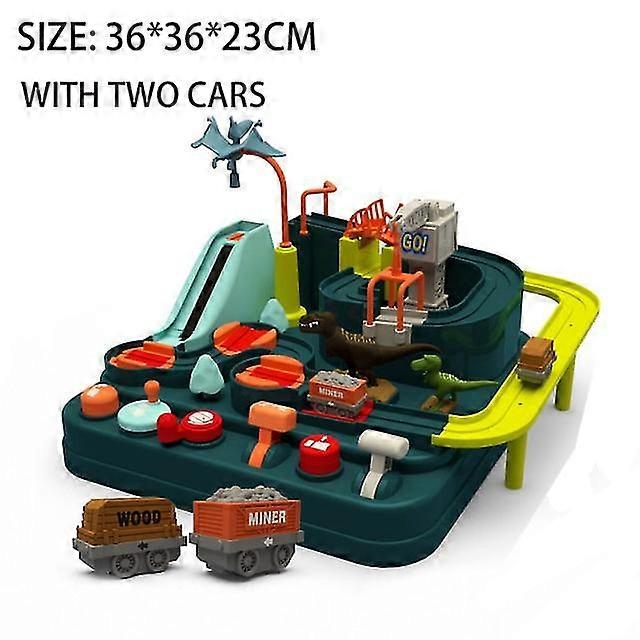 YH Dinosaur Rail Car A Racing Rail Car Model Racing Educational Toys Children Track Car Adventure Game Brain Game Mechanical Interactive Train Toy