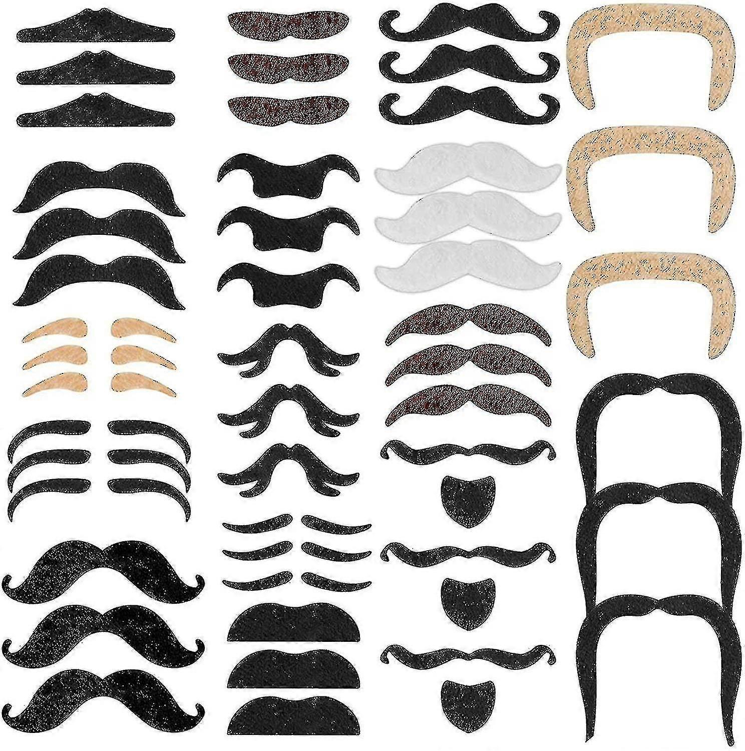 48 Pcs Self-adhesive Mustache Sticking On Adhesive Beard For Party