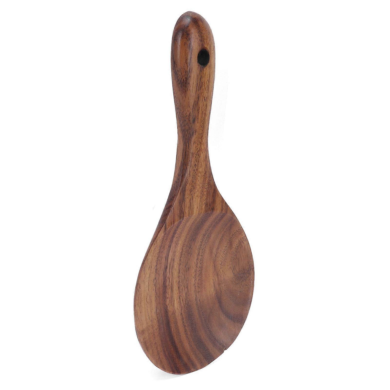 Wooden Rice Paddle Serving Spoon Scoop Cookware Kitchen Tableware Home Accessory
