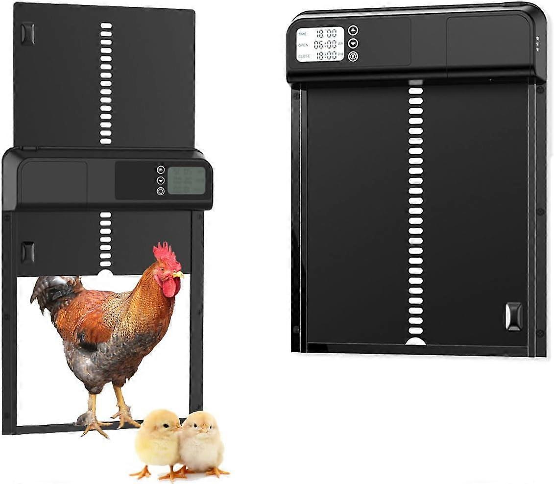 LCD Auto Chicken Coop Door Opener Poultry Auto Light & Timer Sensors Waterproof,100% New