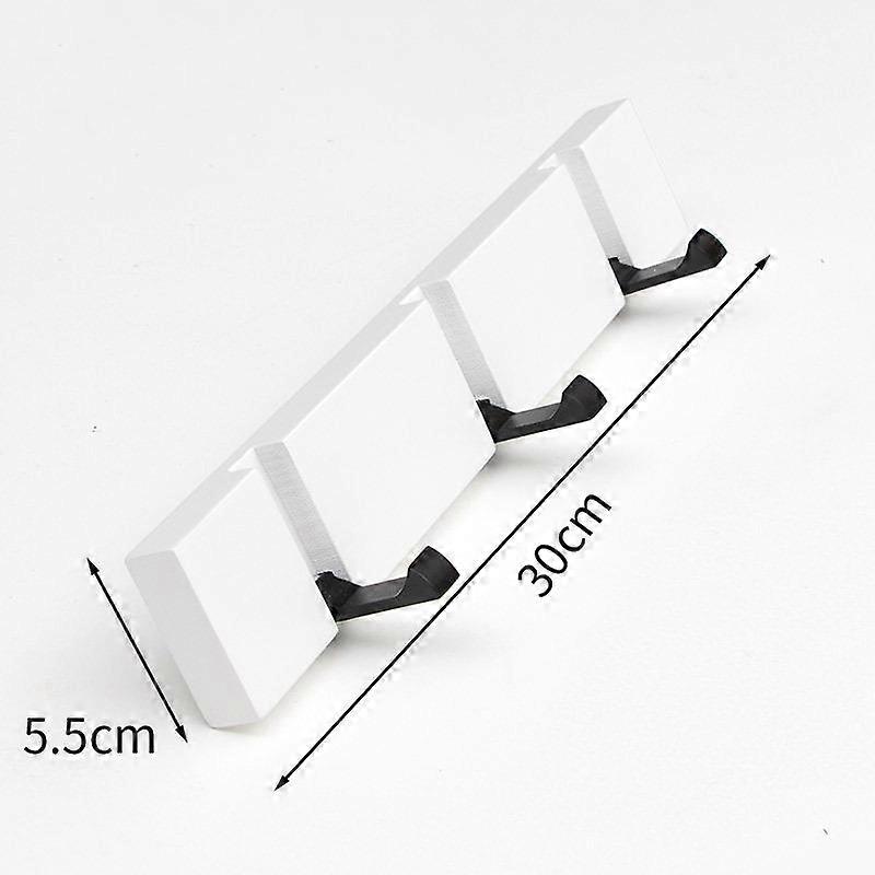 Folding coat hook, solid wood door rear hook, coat hook, towel hook white(3 hooks)