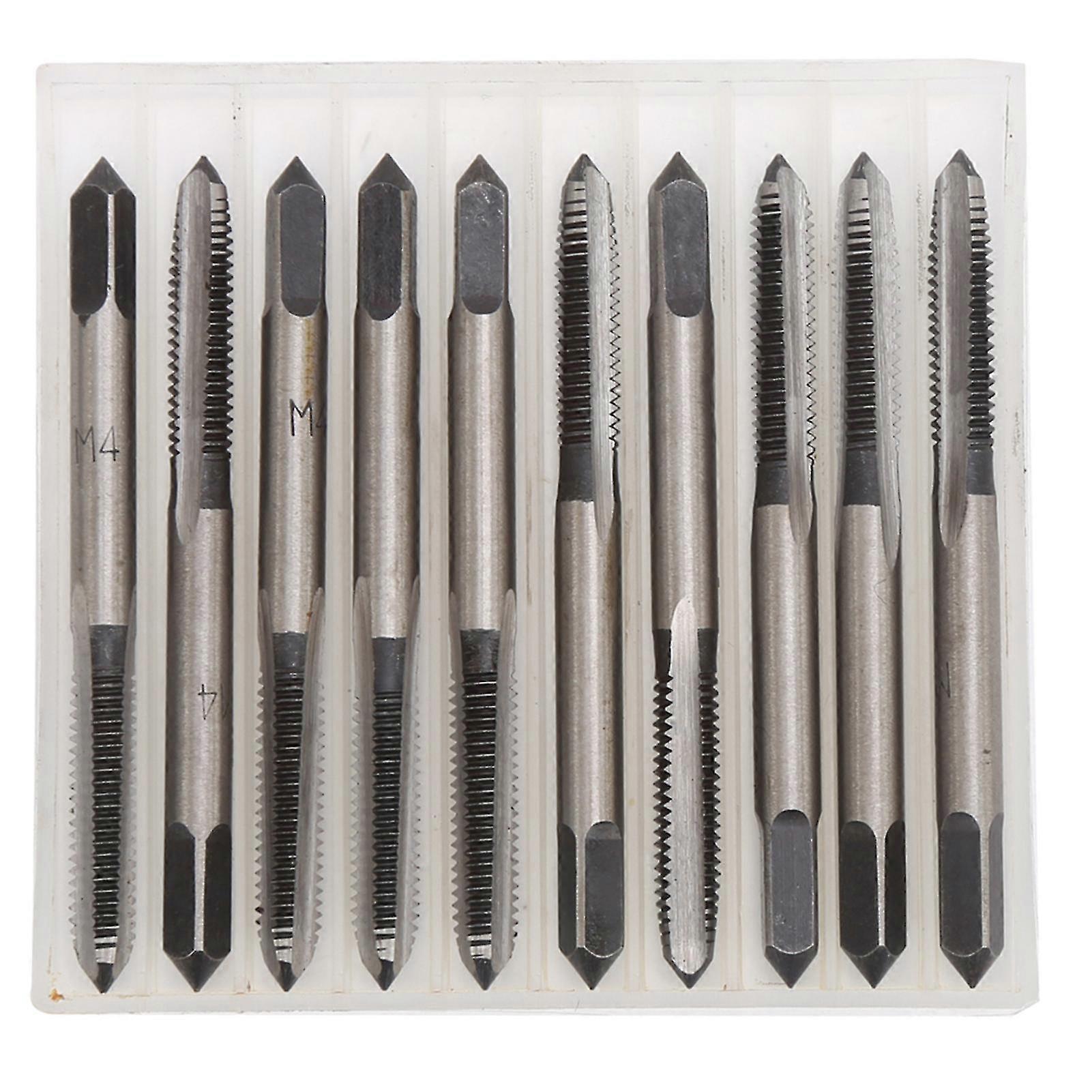 10pcs M4 Carbon Steel Metric Tap Set - Industrial Machine Tools & Hardware Supplies YX