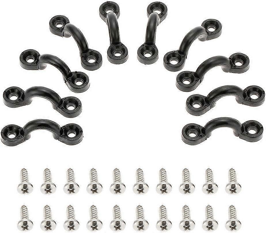 10 nylon bungee deck loops to fasten the eyelet strap 20 screws, suitable for boat kayak deck rigging kits