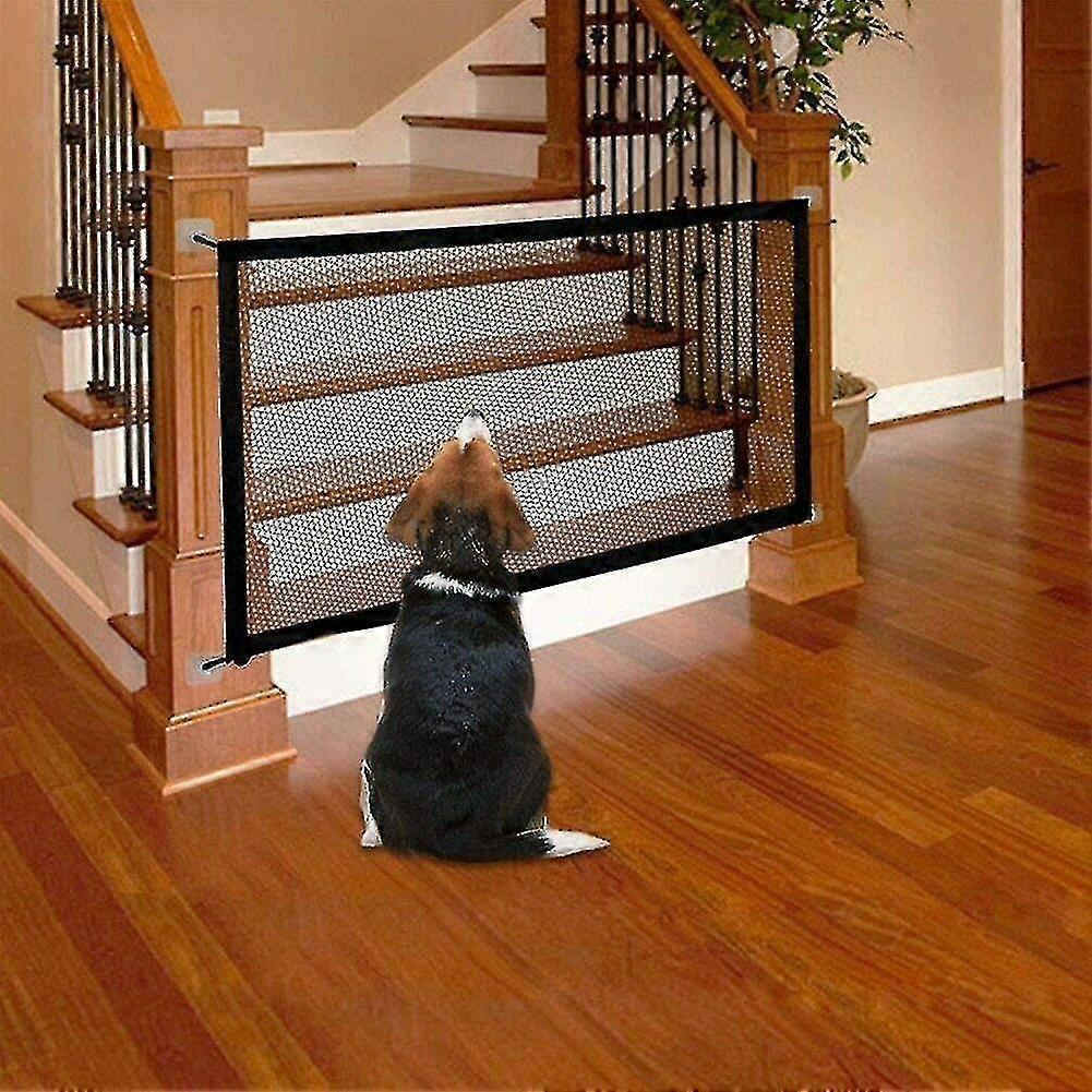 Household Magic Dog Gate Adjustable Width Pet Fence Stair Protective Net Aespa