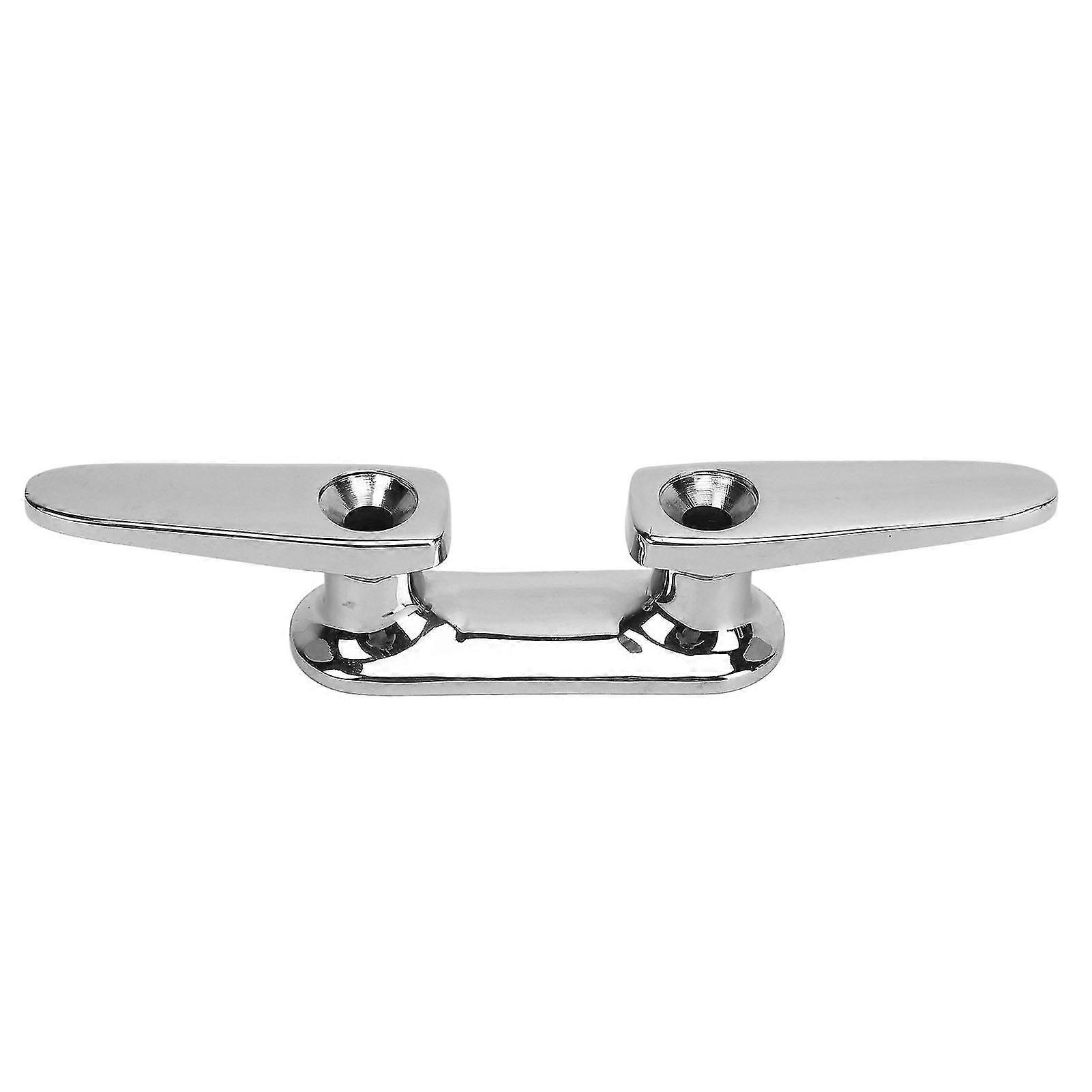 Stainless Steel ShipYacht 316 Dock Cleat with Mirror Polished Surface Open Base, 10 inch, Rope Tie Down Anchor Cleat