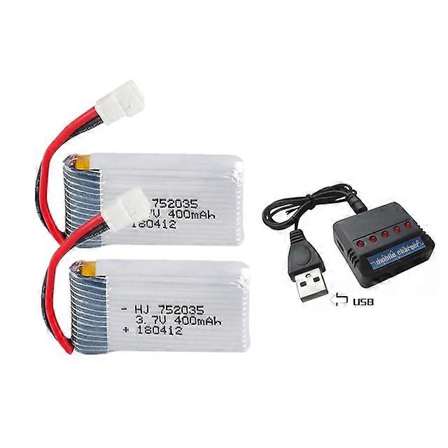 3.7V 400mAh Lipo Battery For X4 H107 H31 KY101 E33C E33 U816A V252 H6C RC Quadcopter Drone Spare Part 3.7V Battery Charger SetRemote Control Toy Acces