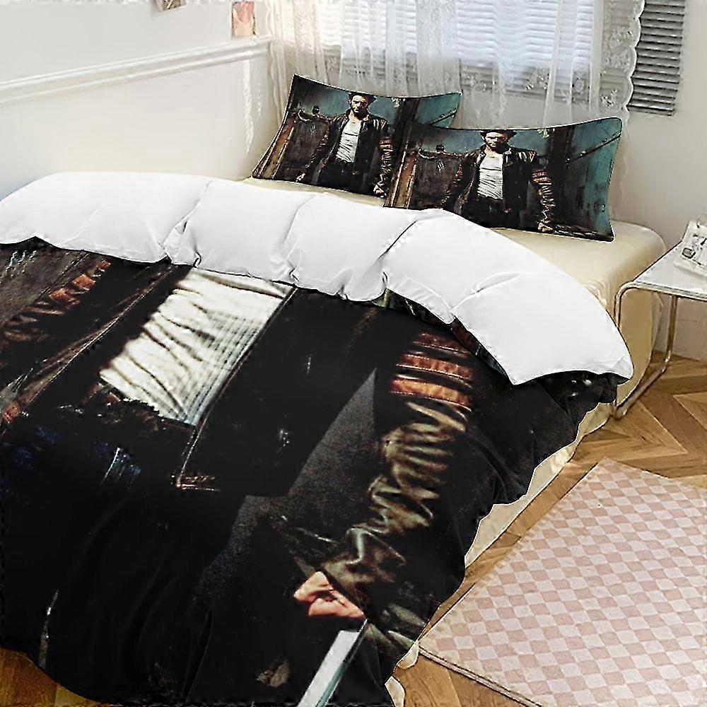 V1826 Lakan Wolverine Sängkläder Täcke Se, 3-delat lakanset Soft Wa bäddset för sovrum hela säsongen (1 påslakan och 2 örngott) Säng Shee