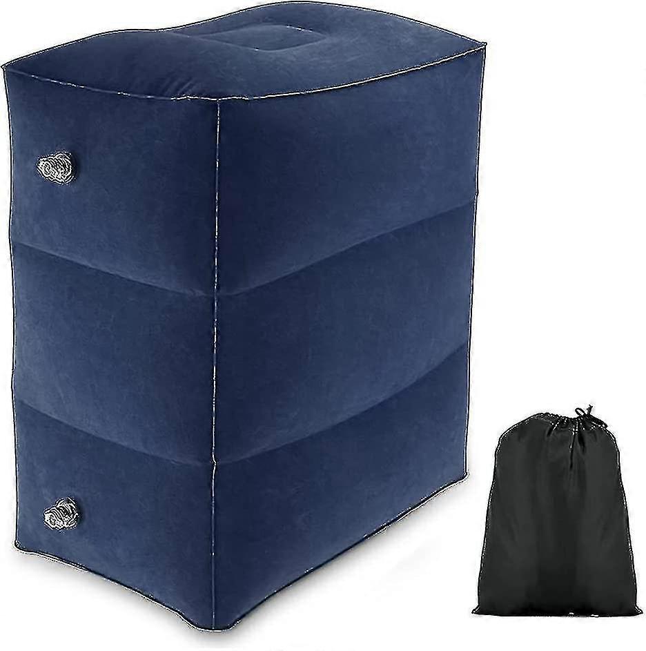 Inflatable Travel Foot Rest Pillow, Multi-function Adjustable Heights Travel