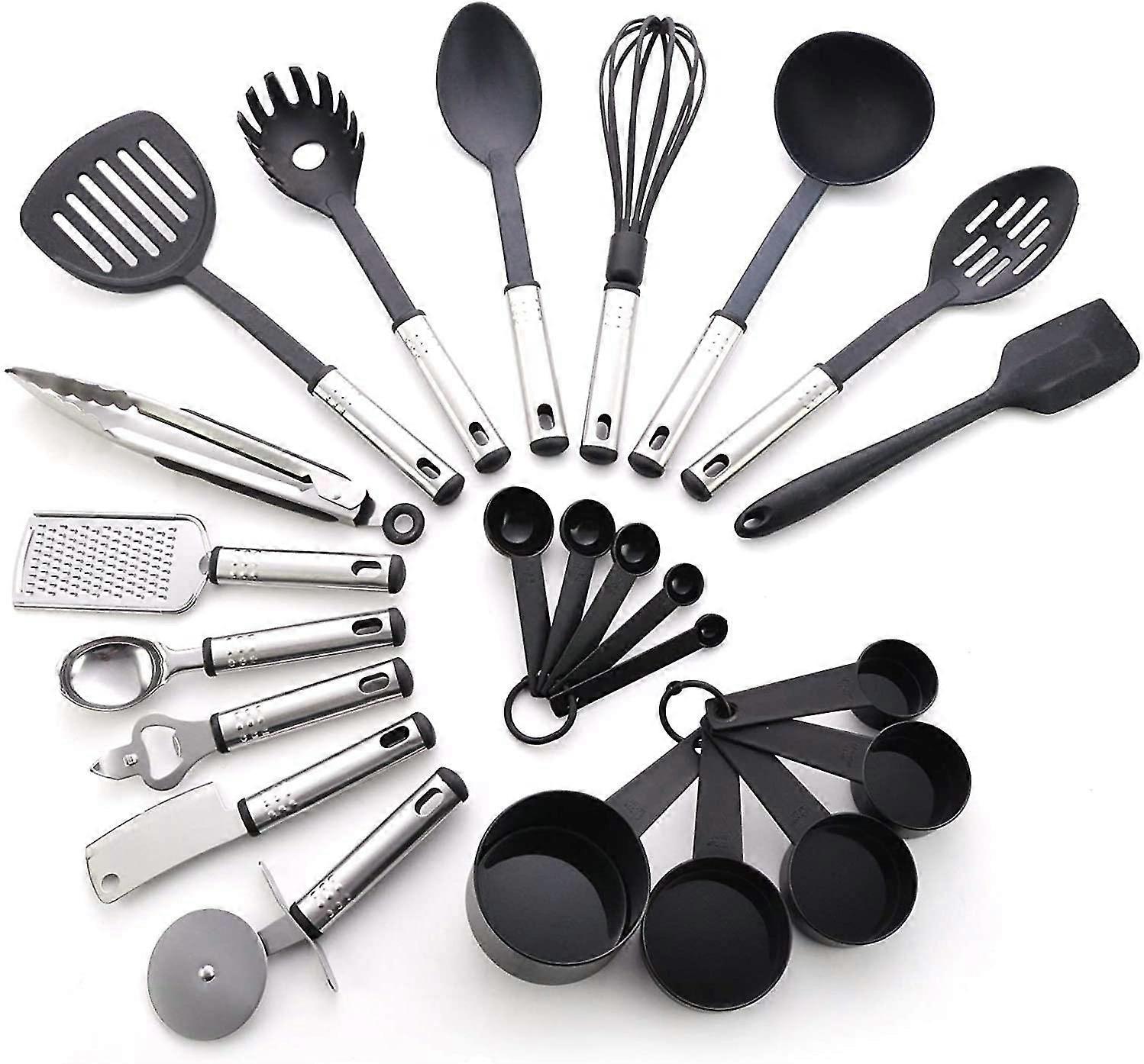 24 Pcs Kitchen Cooking Utensils Set Silicone Cooking Kitchen Utensils Spatula Set Cooking