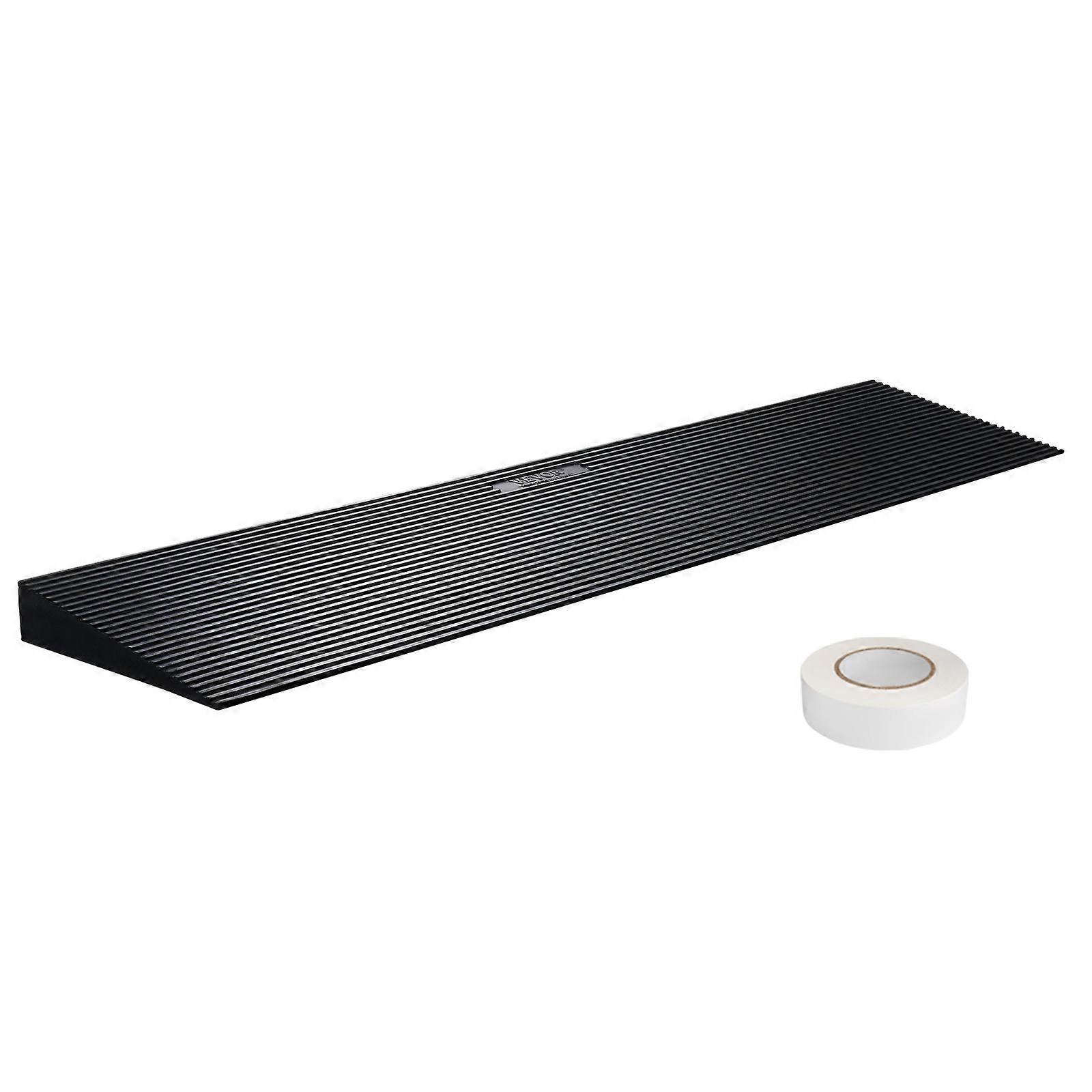 1.2" Rise Cuttable Threshold Ramp for Sweeping Robot, 35.4" Wide Natural Rubber Wheelchair Ramp, Non-Slip Solid Rubber Ramp with Double-Sided Tape for