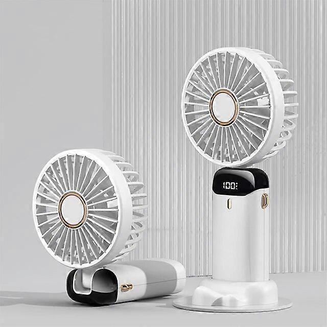 Powered Hand Fans Portable Electric Fan with Smart Led Digital Display Usb Rechargeable Mini Handheld Fan 3000Mah 5 Speed Adjustable Personal Fan