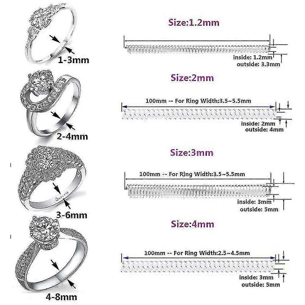 Ring Size Adjuster for Loose Rings Invisible Ring Guard Clip Transparent Silicone Sizer Tightener R