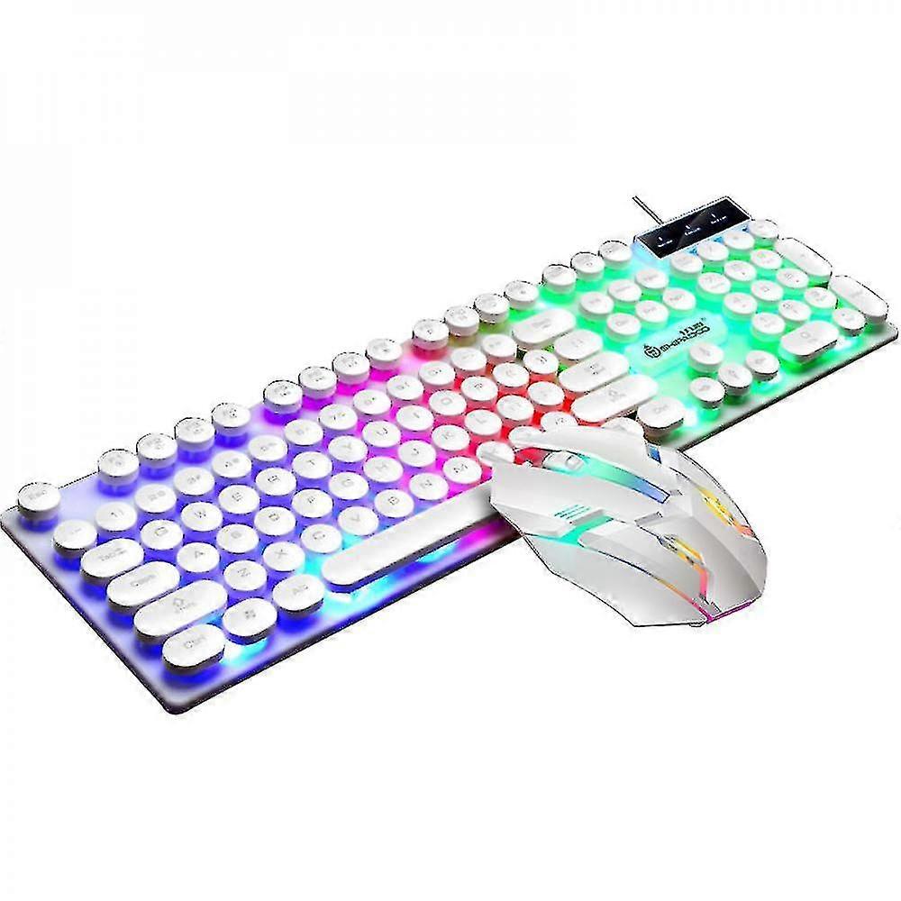 Waterproof Mechanical Keyboard And Mouse Combo Rgb Gaming 104-key Blue Switch Wired Usb