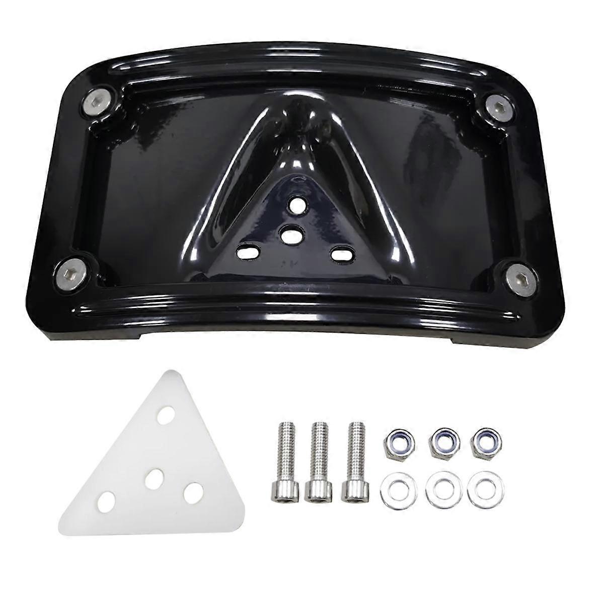 Black Curved Laydown License Plate Bracket for Fat Super Glide Dyna