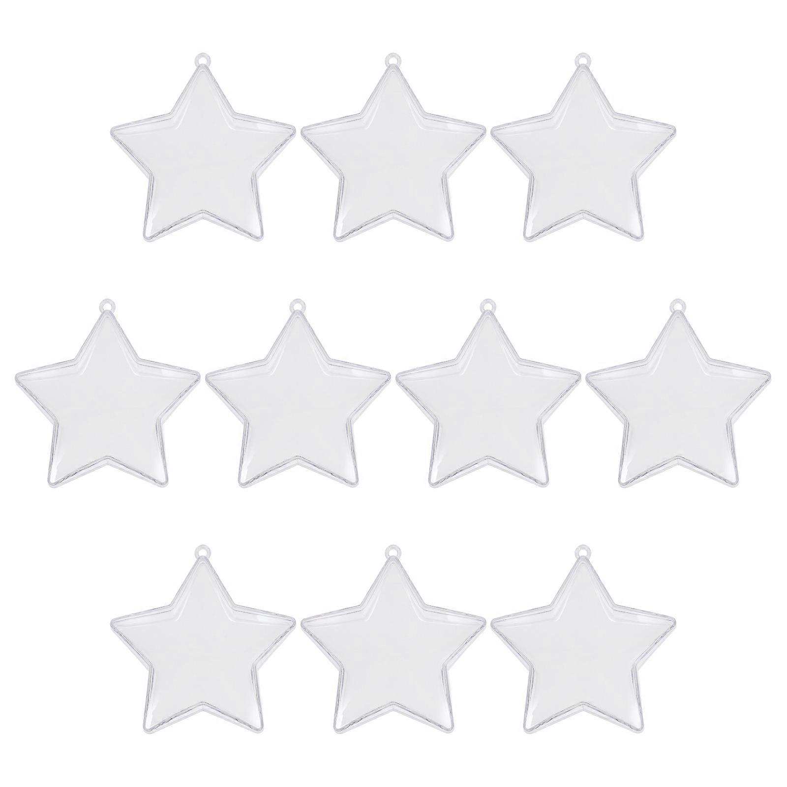 10pcs Transparent Pentacle Cases Candy Storage Boxes Refillable Goody Holder Creative Gift Container