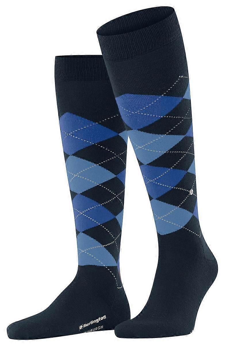 Burlington Edinburgh Knee High Socks - Marine Blue