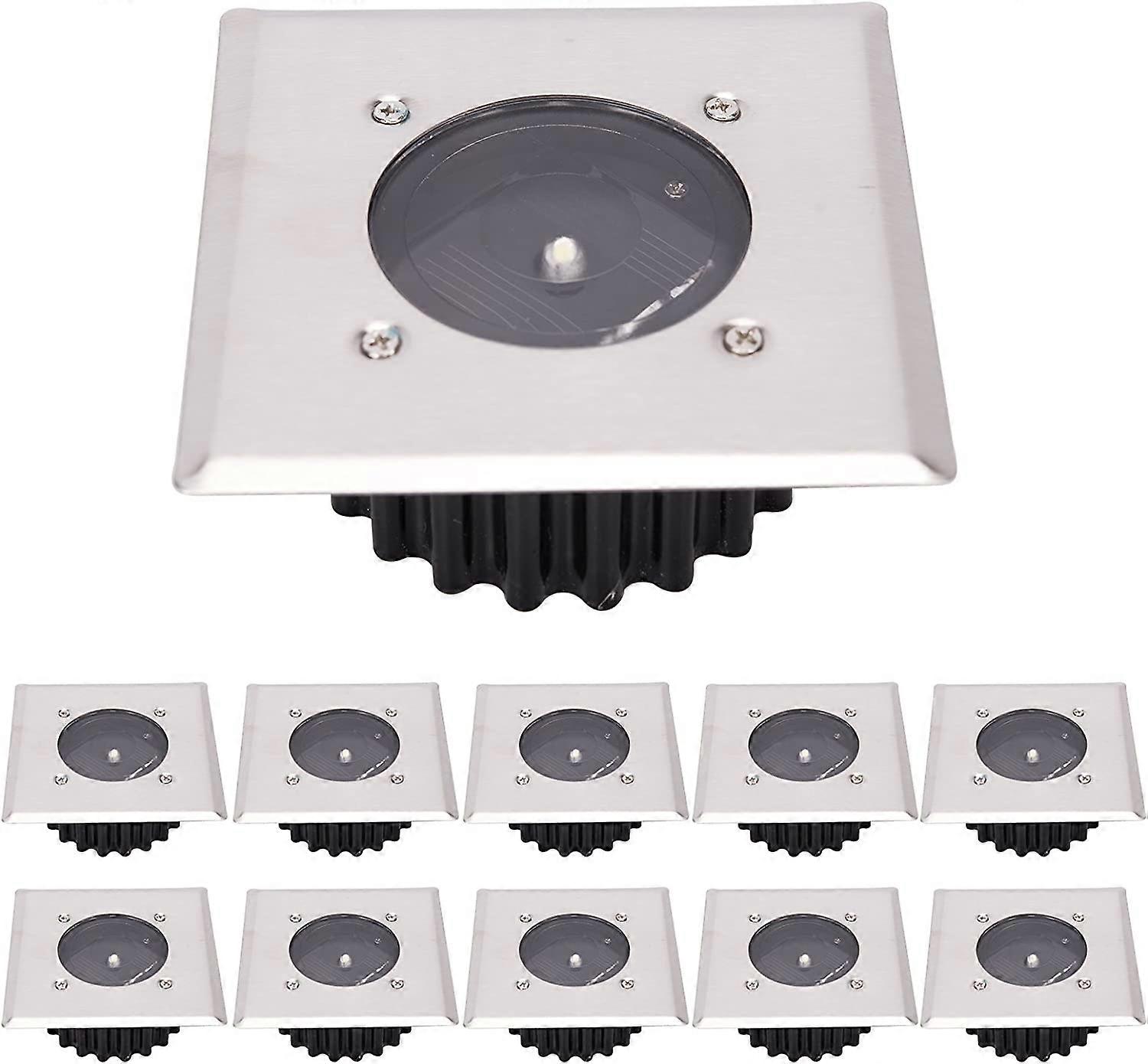 LED Solar Ground Light 10 Pack, Waterproof IP65 (Cool White) [Energy Class A+]