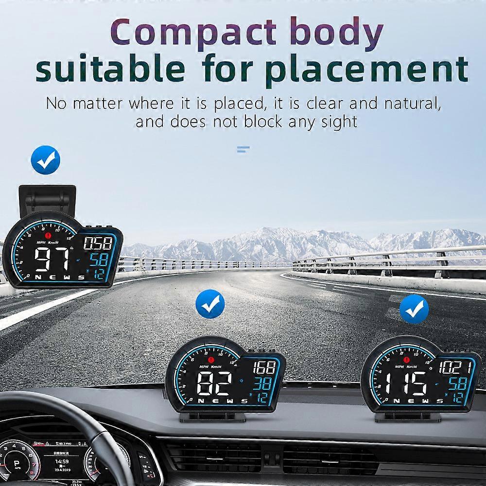 HUD Smart Car Digital GPS Speedometer Tachometer With Safe Driving Overspeed Alarm Speed meter Odometer For ALL Car Accessories