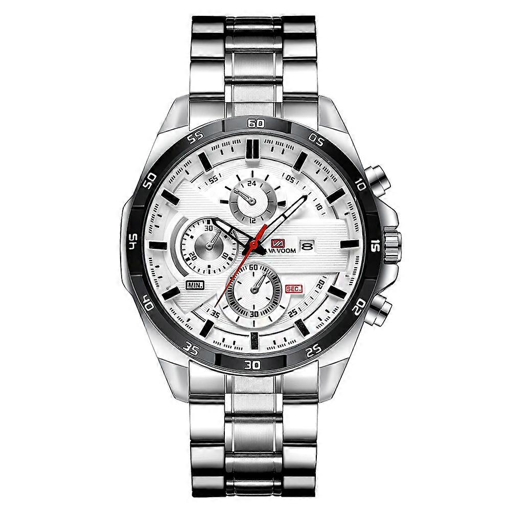 VA VA VOOM New Stainless Steel Date Display Watch for Men Steeldive Man Sports Clock Quartz Wrist Watches Waterproof Chron Men's