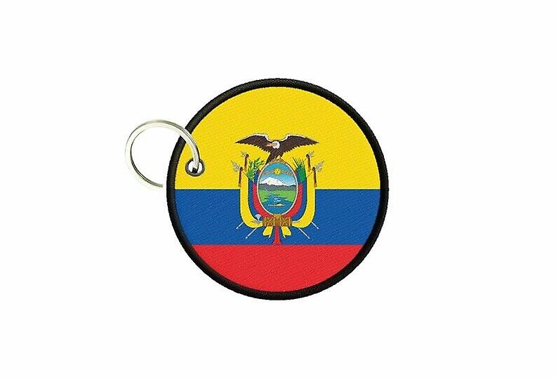 Keychain keys flag ecuador printed round round round