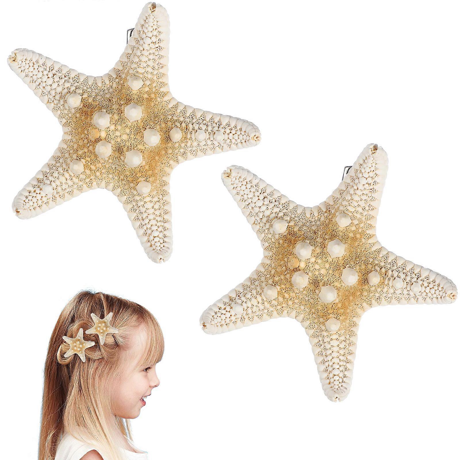 2 Pcs Fait À La Main À Cinq Pointes Mer Étoile Pinces À Cheveux Thème Plage Épingles À Cheveux Accessoires Pour Femmes Filles