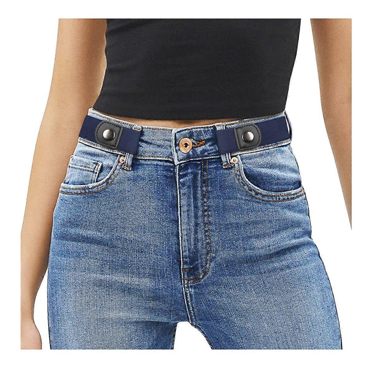 No Buckle Elastic Belt for Women men, Buckle Free Invisible Stretch Belt for Jeans Trousers