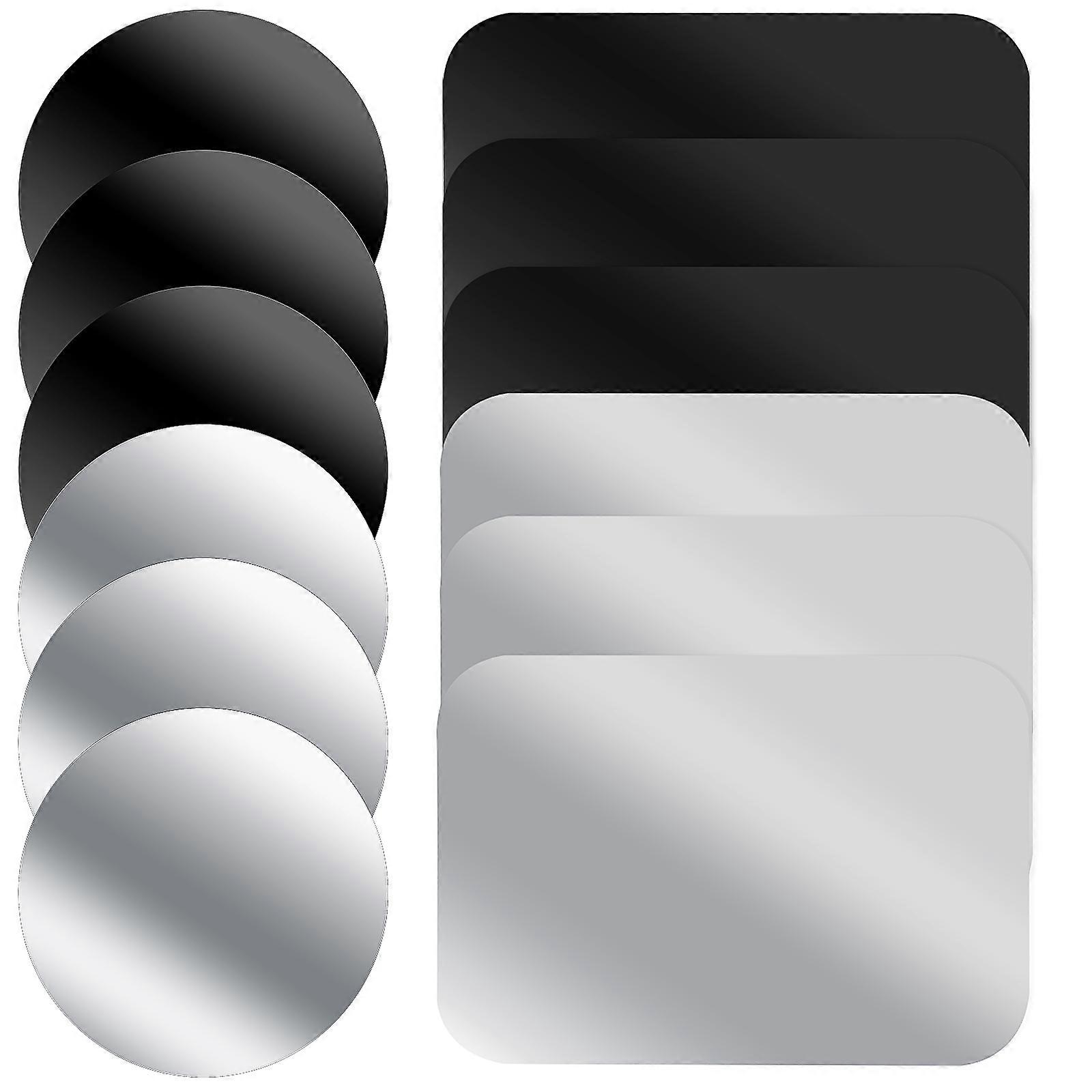 12Pcs Self-Adhesive Metal Plate Round Rectangle Mobile Phone Holder Car Plate