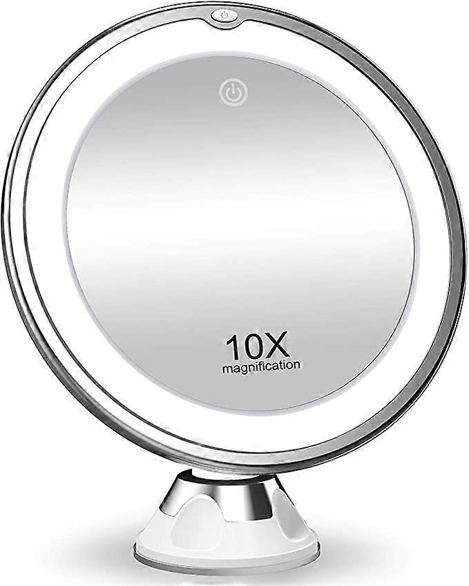 10X Magnifying Makeup Mirror with Lights, 3 Color Lighting, 360 Degree Rotation