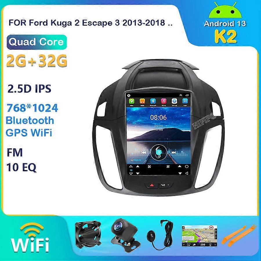 Android 13 8+128G Car Radio Multimedia Video Player For Ford Kuga 2 Escape 3 2013-2018 GPS Navigation IPS Screen Screen