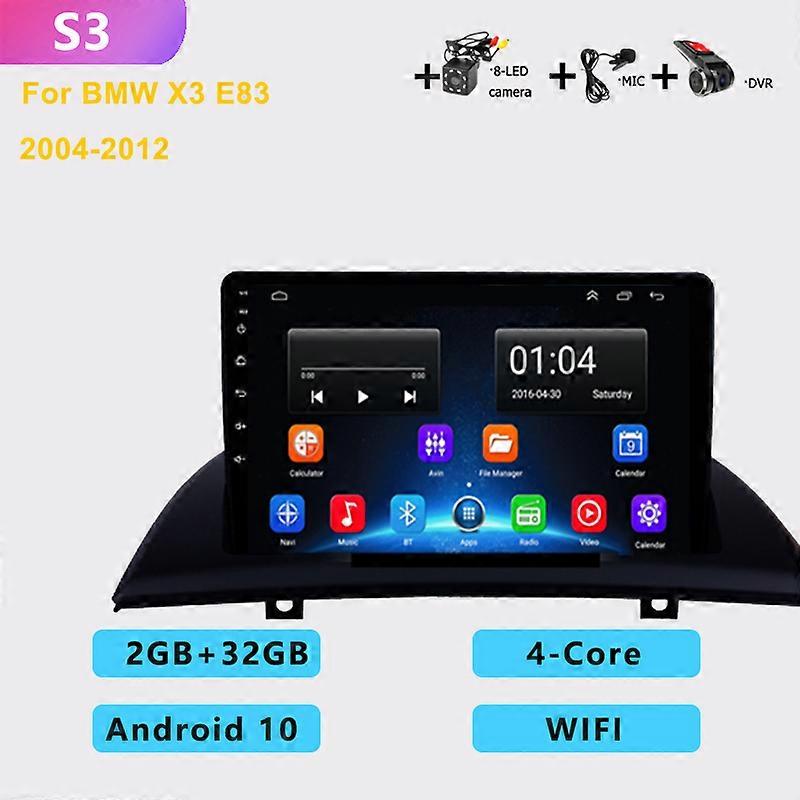 2 din NO DVD 4G+64G android 10.0 car radio multimedia player stereo carplay Auto GPS navigation 4G For BMW X3 E83 2004-2012