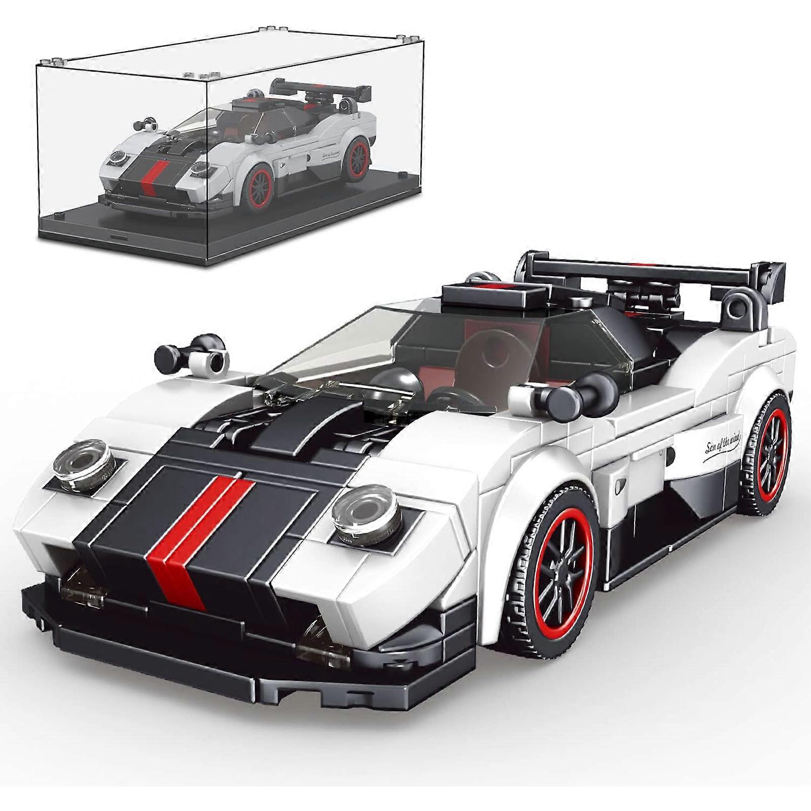 Mould King Pagani Zonda Car Toy Building Sets with Acrylic Display Case, Collectible Model Car Toys Building Blocks, Cool Simulation Cockpit Speed Rac