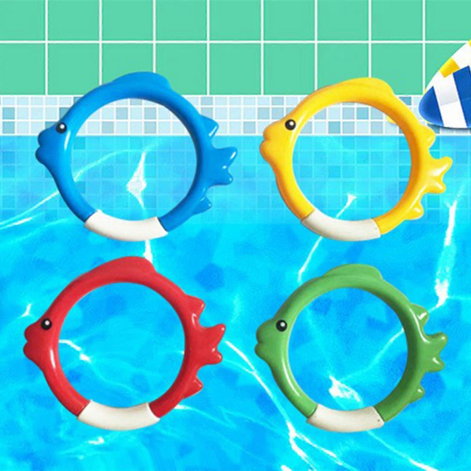 New Upgrade Diving Rings 4 Pieces Fish Shaped Pool Diving Rings for ...